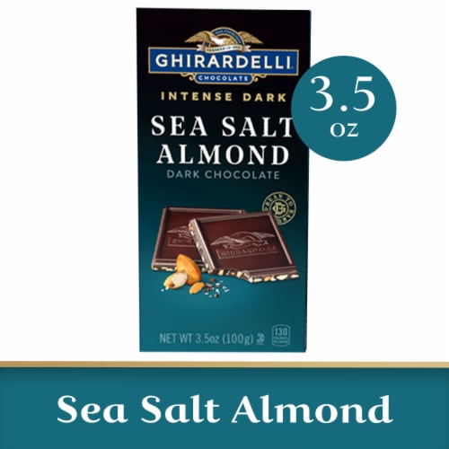 Ghirardelli® Intense Dark Sea Salt Almond Dark Chocolate Bar Perspective: front