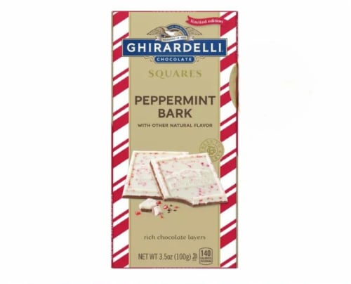 Ghirardelli® Holiday Peppermint Bark Chocolate Candy Bar Perspective: front
