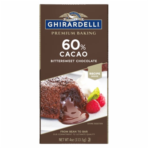 Ghirardelli® Premium 60% Cacao Bittersweet Chocolate Baking Bar Perspective: front