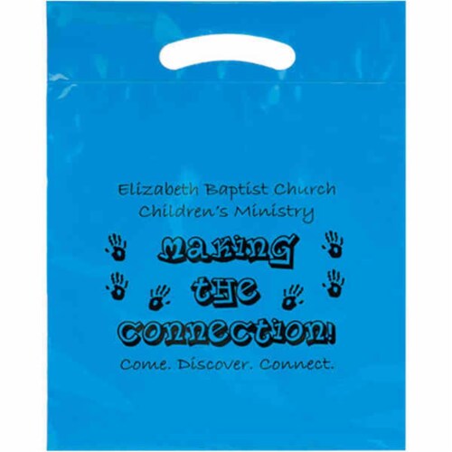 AAB 12DC1519 Plastic Bag with Die Cut Fold-Over Reinforced Handle with 3 in. Gusset - Pack of Perspective: front