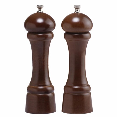 Chef Specialties 08102 8 Inch - 20cm WindsorWalnut Pepper Mill Salt Mill Set Perspective: front