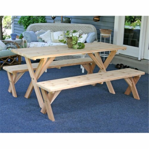 Creek Vine Designs WF27WCLTCB8CVD Red Cedar 27 in. Wide 8 ft. Backyard Bash Cross Legged Picn Perspective: front