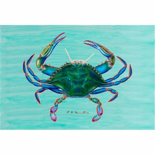 Betsy Drake DM004 Female Blue Crab Door Mat 18''x26'' Perspective: front