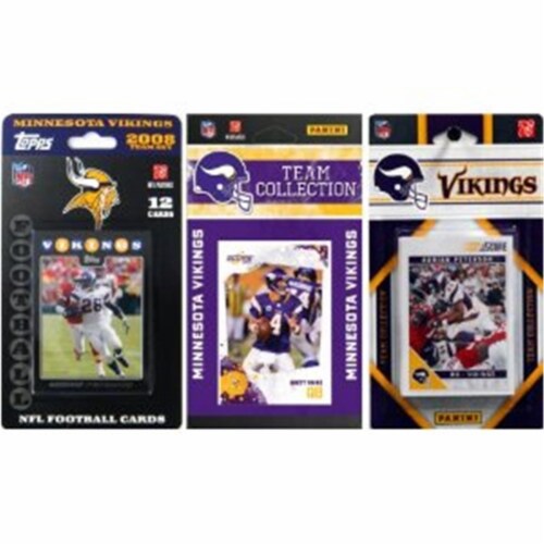 C & I Collectables VIKINGS311TS NFL Minnesota Vikings 3 Different Licensed Trading Card Team Perspective: front