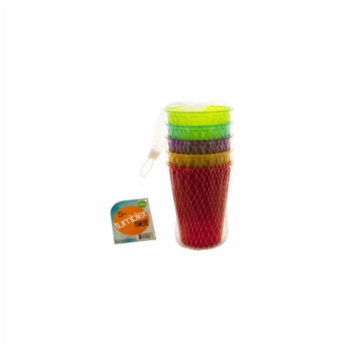 Bulk Buys OD471-16 Medium Plastic Tumbler Set Perspective: front
