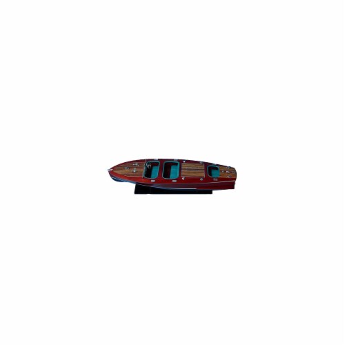 Old Modern Handicrafts  Chris Craft Triple Cockpit Painted Model Boat Perspective: front