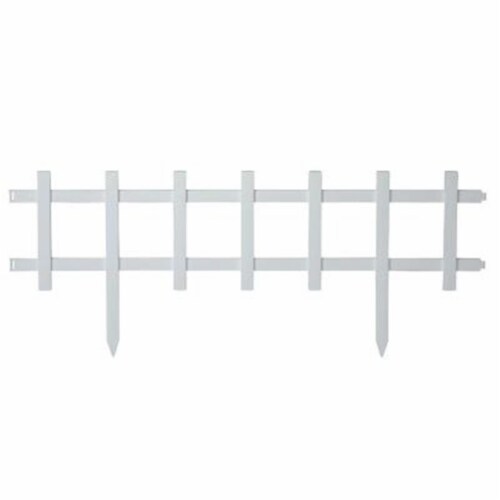 EmscoGroup 2120HD Resin Cape Cod Style Garden Fence, 50 ft. Perspective: front