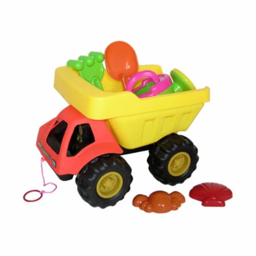 Sunshine Trading BT-388 Dump Truck Sand Toy - 6 Piece Set Perspective: front