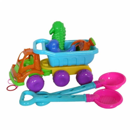 Sunshine Trading YS-1214 Dump Truck Sand Toy - 7 Piece Set Perspective: front