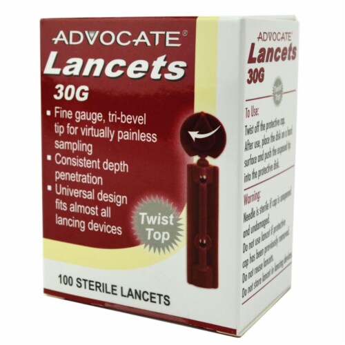Pharma Supply PT-130 PetTest Twist-top Lancets 30G - 100 Count Perspective: front