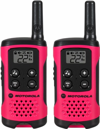 Motorola Solutions Talkabout T107 Two Way Radios - Pink/Black Perspective: front