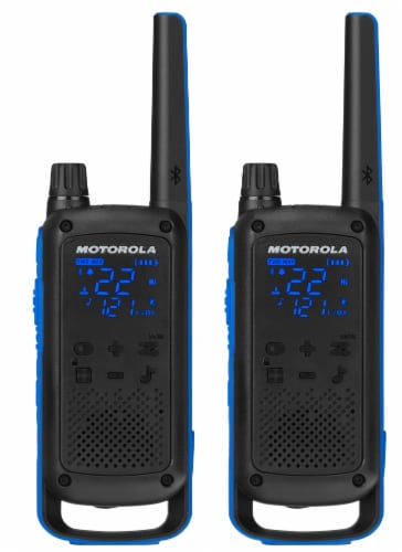 Motorola Solutions Talkabout T800 Two-Way Radios - Black/Blue Perspective: front