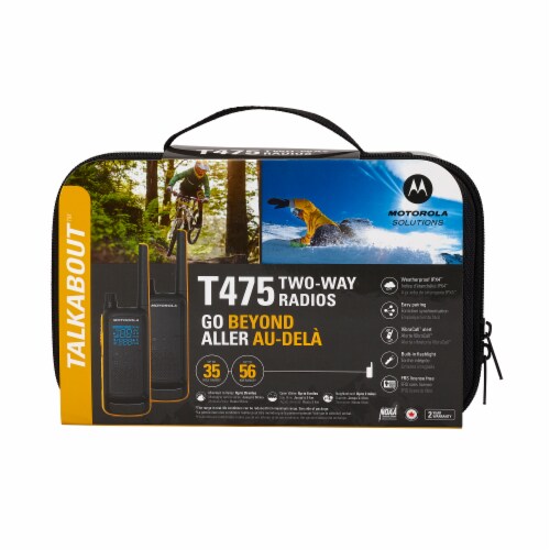 Motorola Solutions Talkabout T475 Two-Way Radios - Black/Yellow Perspective: front