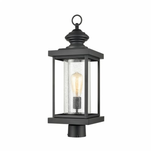 Minersville 23'' High 1-Light Outdoor Post Light - Matte Black Perspective: front