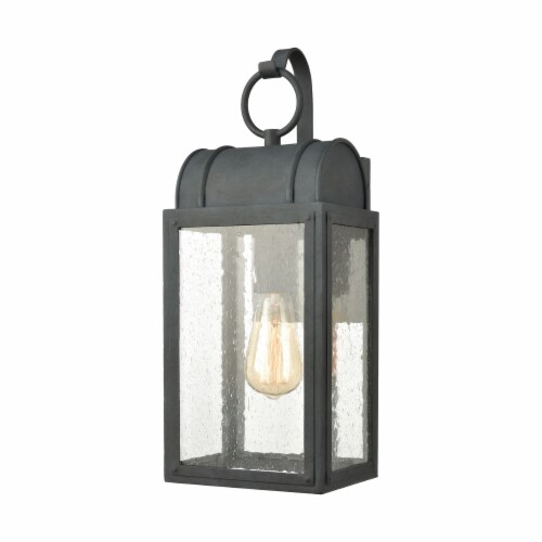 Heritage Hills 17'' High 1-Light Outdoor Sconce - Aged Zinc Perspective: front