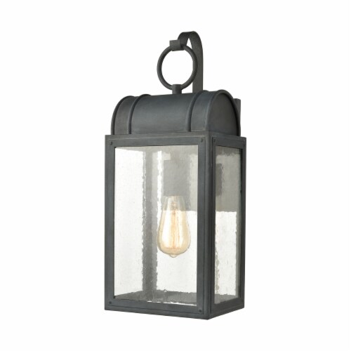 Heritage Hills 19'' High 1-Light Outdoor Sconce - Aged Zinc Perspective: front