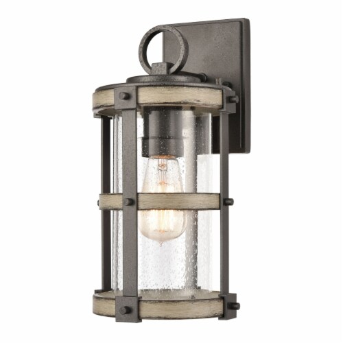 Crenshaw 14'' High 1-Light Outdoor Sconce - Anvil Iron Perspective: front