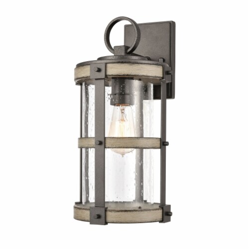 Crenshaw 16'' High 1-Light Outdoor Sconce - Anvil Iron Perspective: front