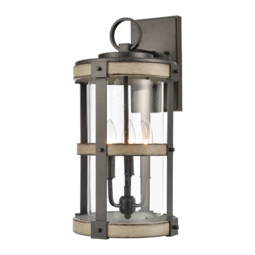 Crenshaw 20'' High 3-Light Outdoor Sconce - Anvil Iron Perspective: front