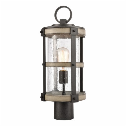 Crenshaw 19'' High 1-Light Outdoor Post Light - Anvil Iron Perspective: front