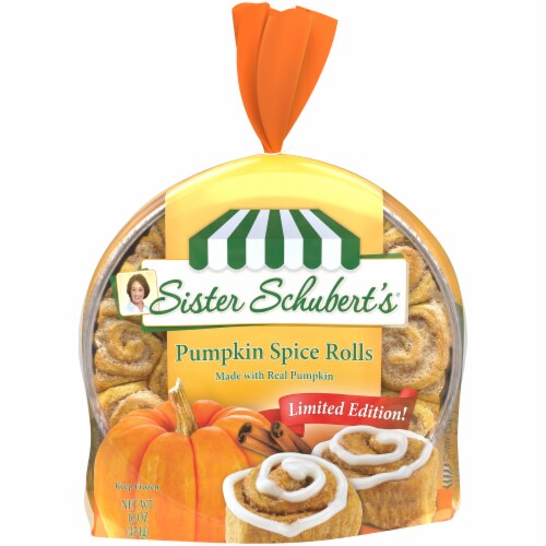 Sister Schubert's Pumpkin Spice Rolls Perspective: front