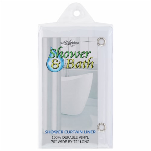 Royal Crest Shower Curtain Liner - White Perspective: front