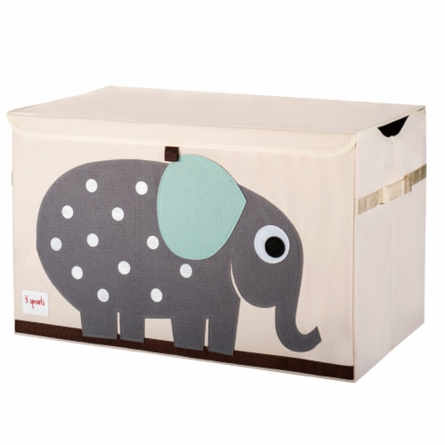 3 Sprouts Kids Toy Chest - Storage Trunk for Boys and Girls Room, Elephant Perspective: front