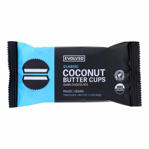 EatingEvolved Dark Chocolate Coconut Butter Cups Perspective: front