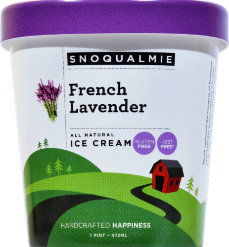 Snoqualmie French Lavender Ice Cream Pint Perspective: front
