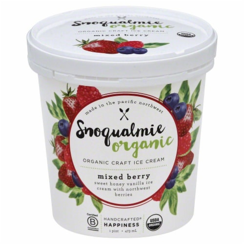 Snoqualmie Mixed Berry Organic Ice Cream Perspective: front