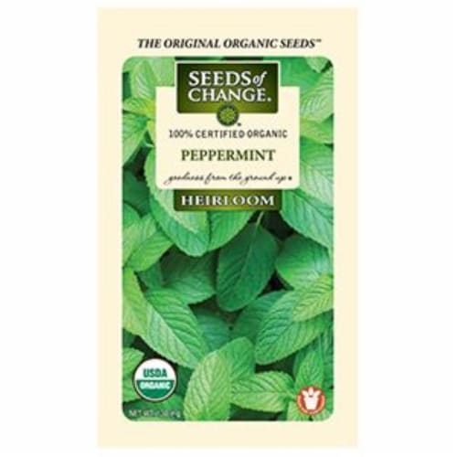 Seeds of Change Peppermint Seed Packet Perspective: front