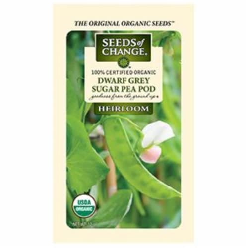 Seeds of Change Dwarf Grey Sugar Pea Pod Seed Packet Perspective: front