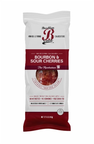 Brooklyn Cured® Uncured Pork Salami with Bourbon and Sour Cherries Perspective: front