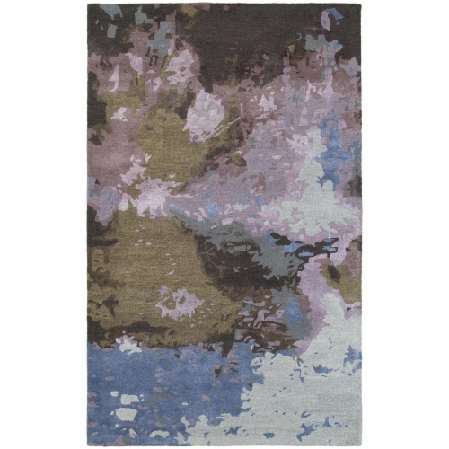 Oriental Weavers Galaxy 21901 4x6  Rectangle - Blue/ Purple-Wool and Viscose Perspective: front