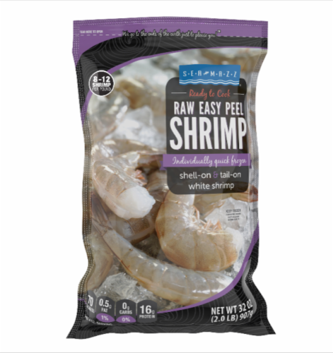 Sea Mazz Raw Easy Peel White Shrimp Perspective: front