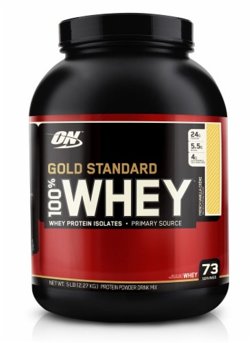 Optimum Nutrition Gold Standard 100% Whey Protein Isolates French Vanilla Creme Perspective: front
