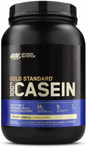 Optimum Nutrition Gold Standard 100% Micellar Casein Protein Powder, Creamy Vanilla, 1.81 Lbs Perspective: front
