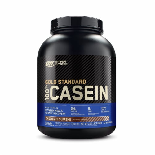 Optimum Nutrition Gold Standard 100% Micellar Casein Protein Powder, Chocolate Supreme Perspective: front