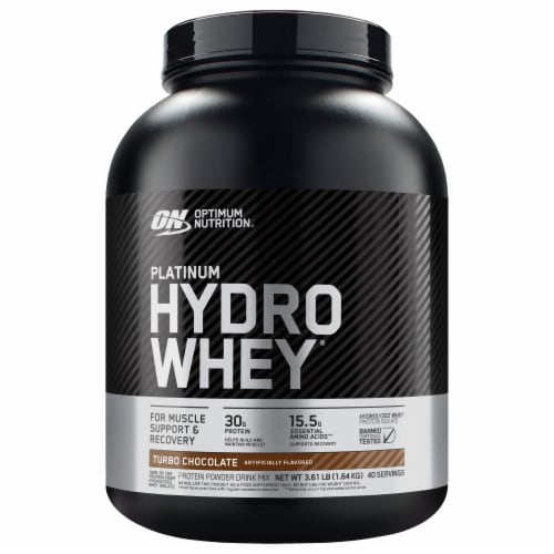 Optimum Nutrition® Platinum Hydrowhey® Turbo Chocolate Protein Powder Drink Mix Perspective: front