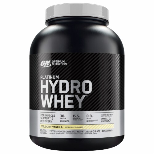 Optimum Nutrition Platinum Hydrowhey® Velocity Vanilla Perspective: front