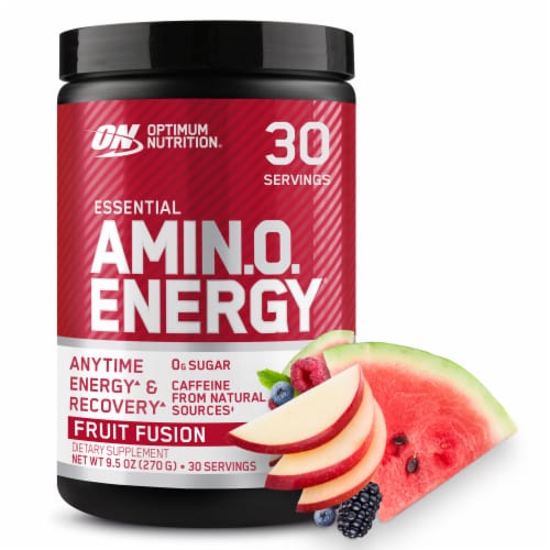 Optimum Nutrition Amino Energy Fruit Fusion Pre Workout Powder Perspective: front