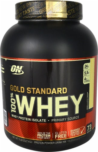 Optimum Nutrition Gold Standard 100% Whey Vanilla Ice Cream, 5 lbs