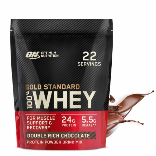 Optimum Nutrition Gold Standard Double Rich Chocolate Whey Protein Isolate Perspective: front