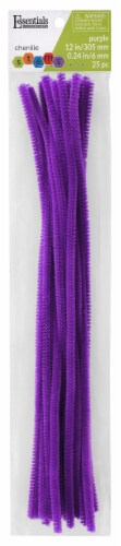 EBL Chenille Stem 12 6mm Purple 25pc Perspective: front
