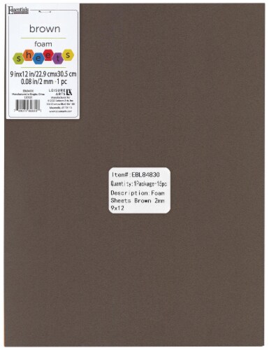 EBL Foam Sheet 9x12 2mm Brown 15pc Perspective: front