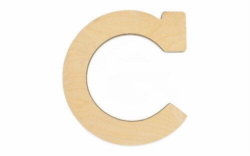 EBL Wood Letter 13 Birch C Perspective: front