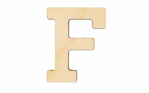 EBL Wood Letter 1.75  Birch F Perspective: front