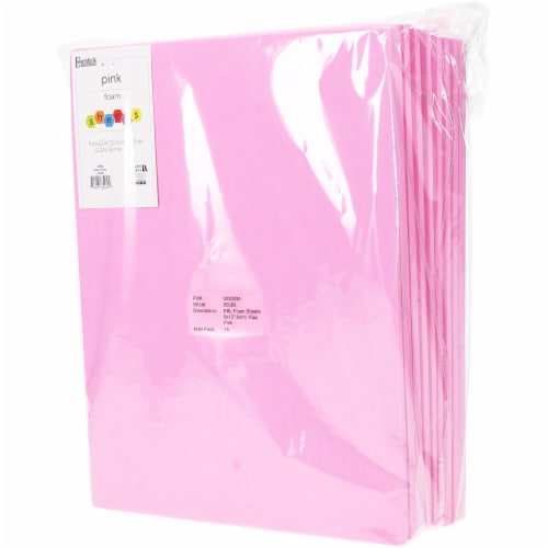 EBL Foam Sheets 9x12 6mm 15pc Pink Perspective: front