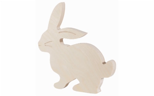 Essentials by Leisure Wood Shape Bunny Craft Perspective: front