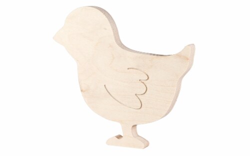 Essentials By Leisure Wood Shape Chick Craft Perspective: front